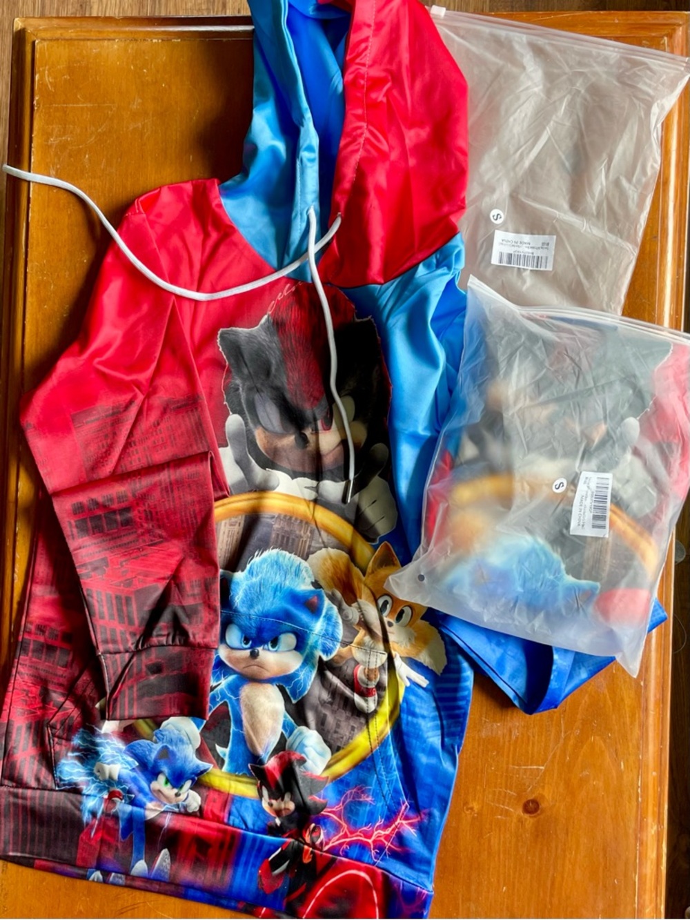 NEW - Kids Sonic Character Hoodie - Red & Blue
